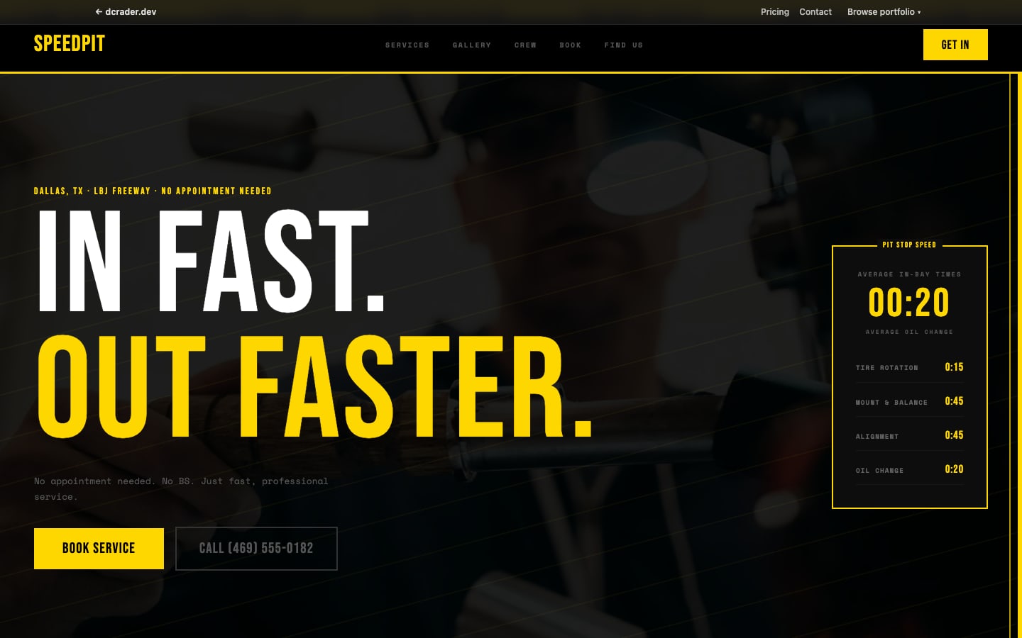 Auto Shops & Detailing — Tire & Quick Service design preview