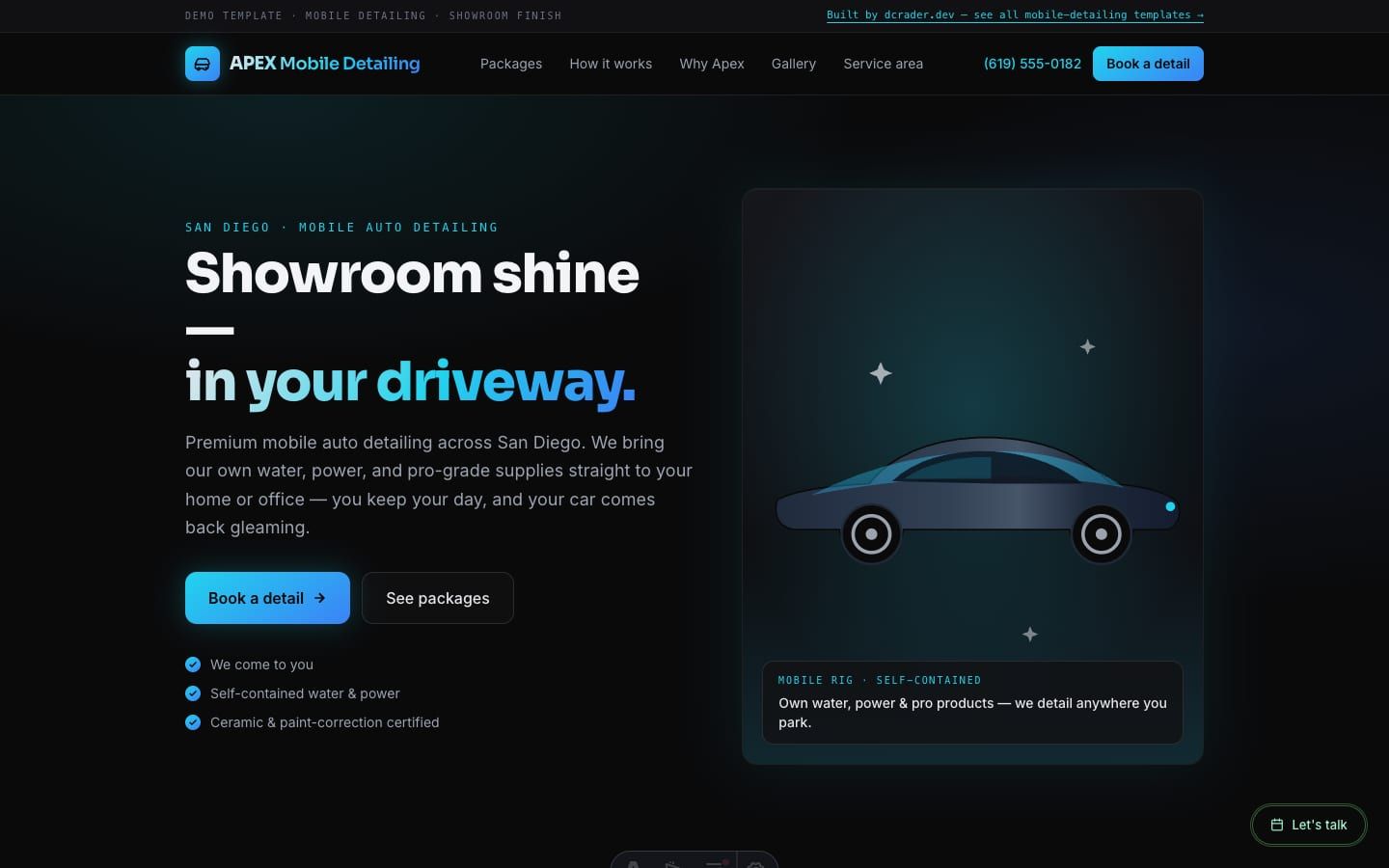 Mobile Auto Detail — Mobile Gloss design preview