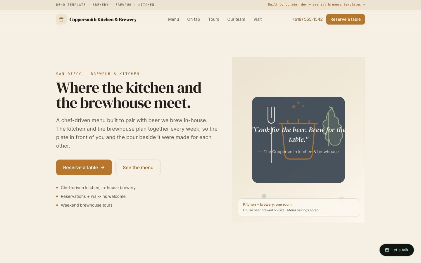 Breweries & Taprooms — Brewpub + Kitchen design preview