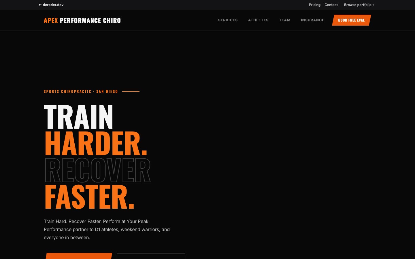 Chiropractors & Wellness — Sports Performance design preview