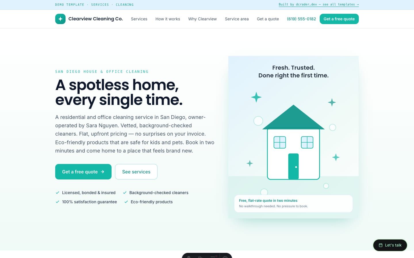 Cleaning Services — Fresh Trust design preview