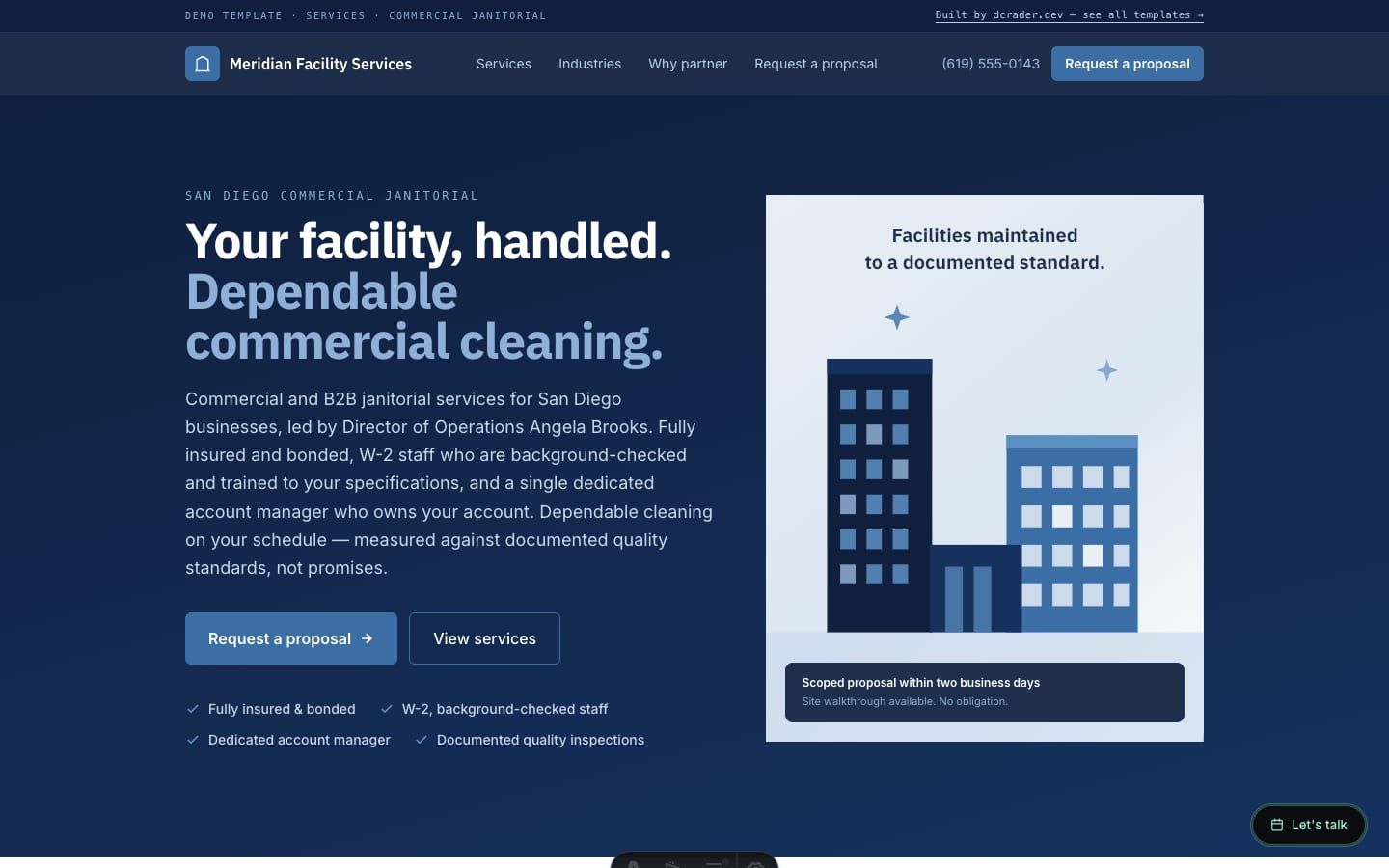Cleaning Services — Commercial / B2B design preview