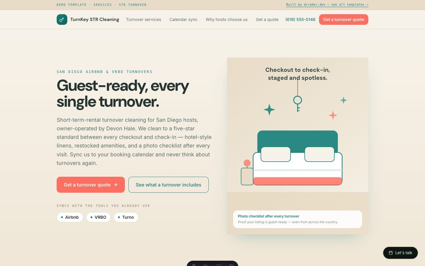 Cleaning Services — Airbnb / STR Turnover design preview