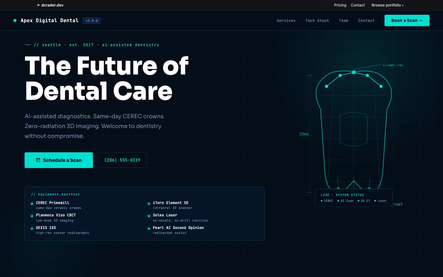 Dentists & Orthodontists — Modern Tech design preview
