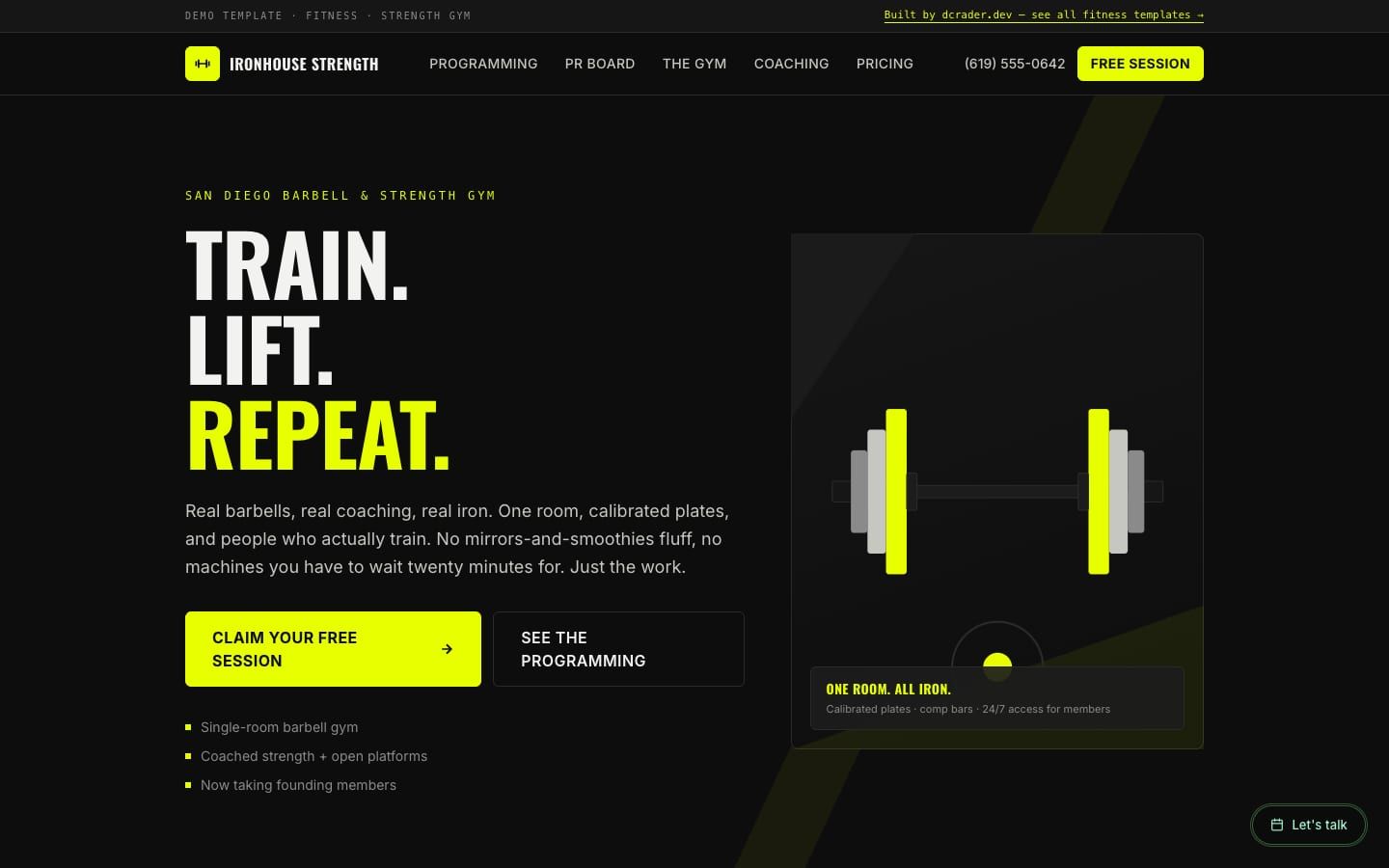 Gyms & Fitness Studios — Strength Gym design preview