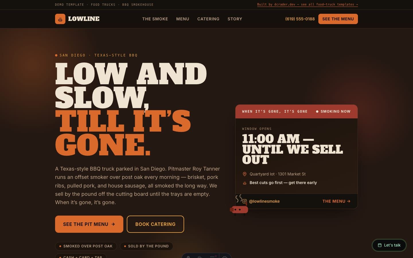 Food Trucks — BBQ & Smokehouse design preview