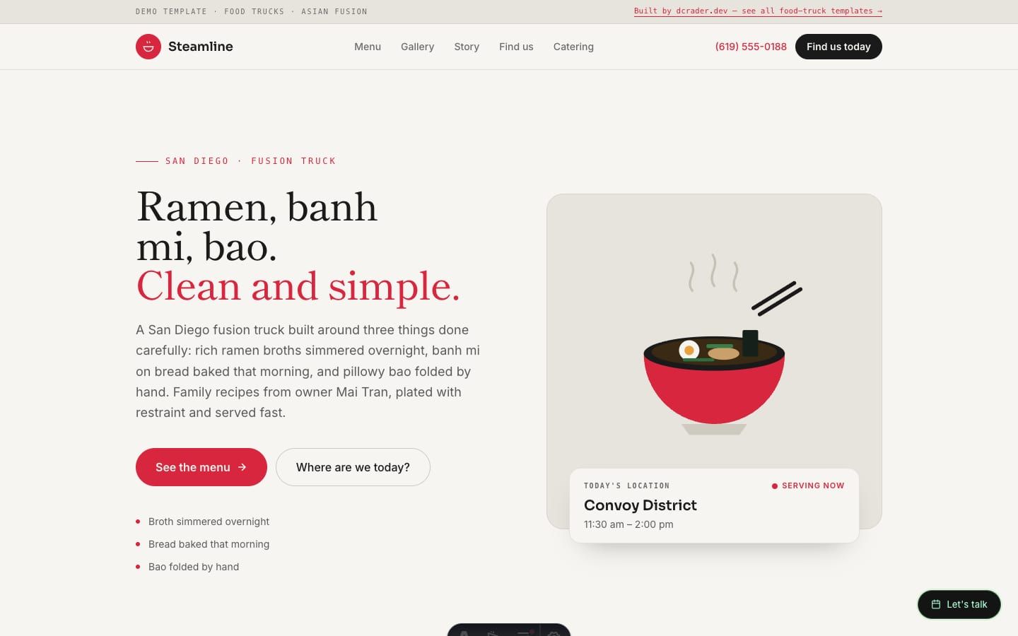 Food Trucks — Asian Fusion / Ramen design preview