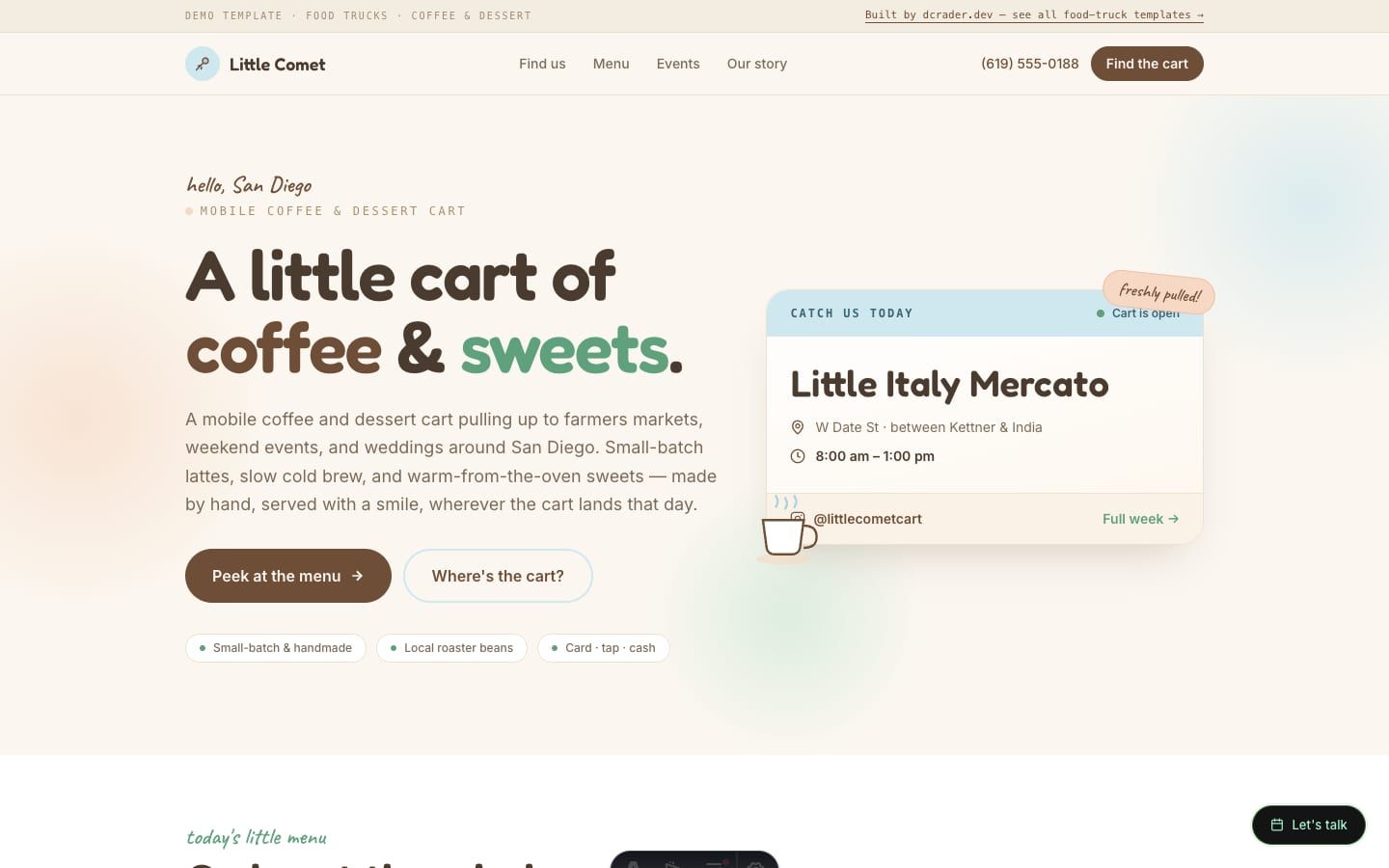 Food Trucks — Coffee & Dessert design preview
