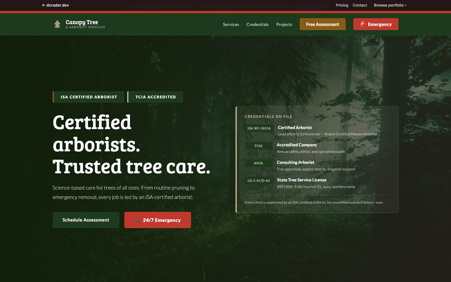 Landscaping & Outdoor — Tree & Arborist design preview