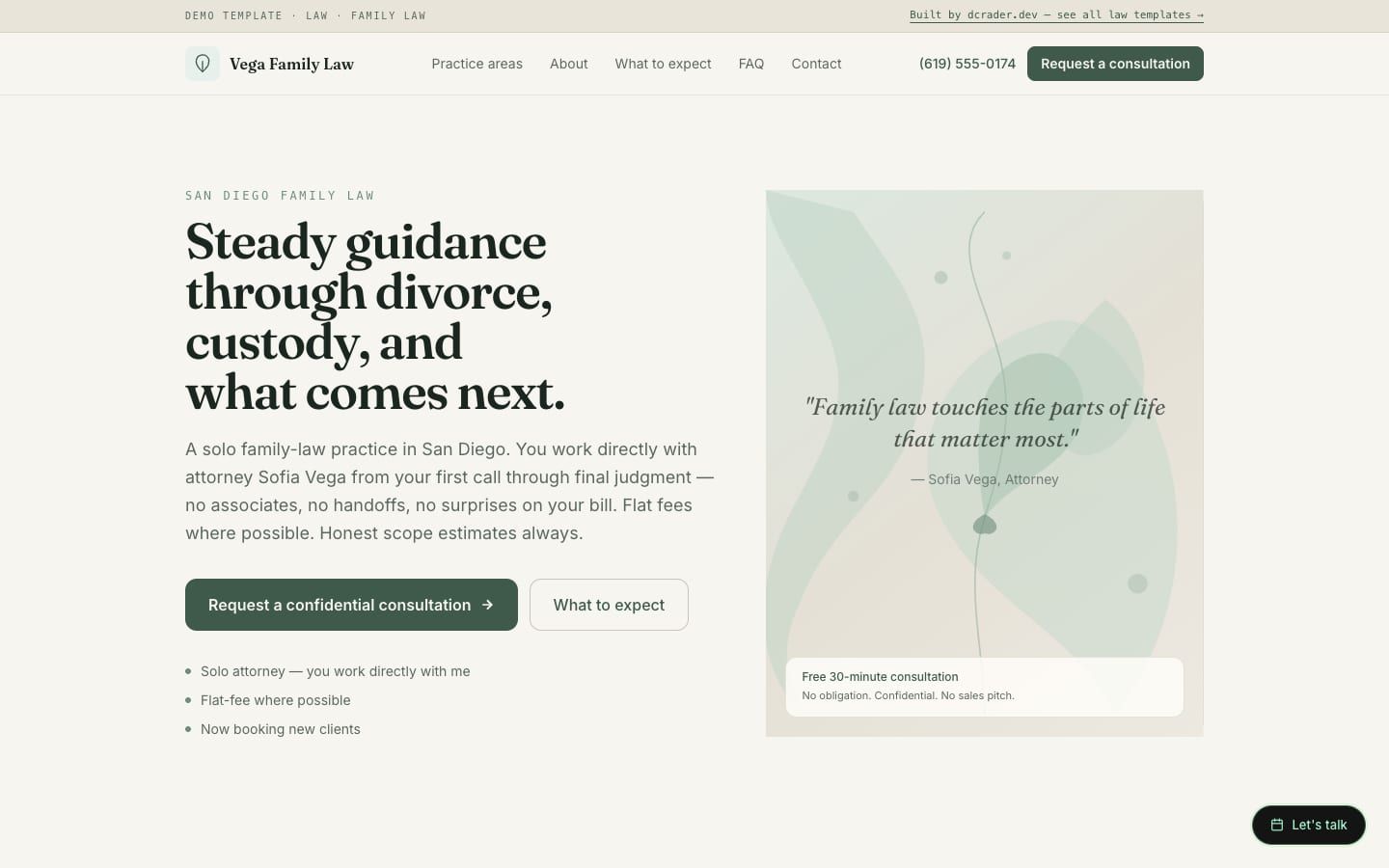 Law Firms — Family Law / Divorce design preview