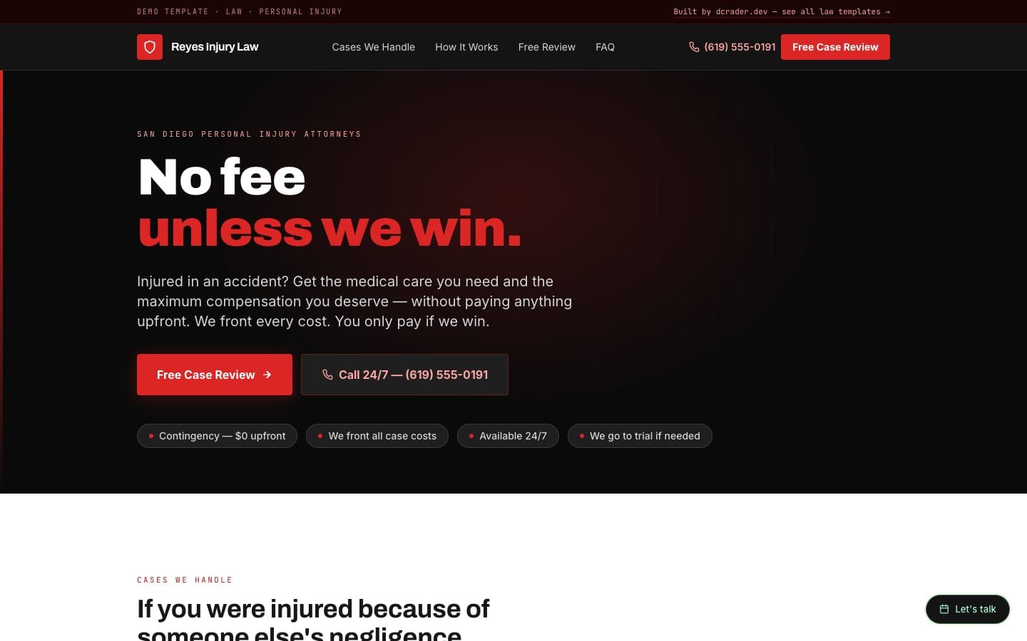 Law Firms — Personal Injury design preview