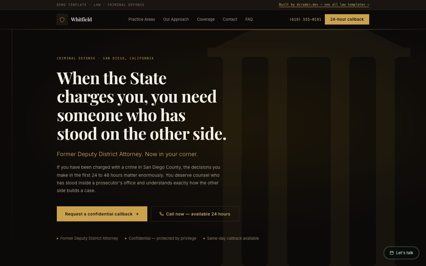 Law Firms — Criminal Defense design preview