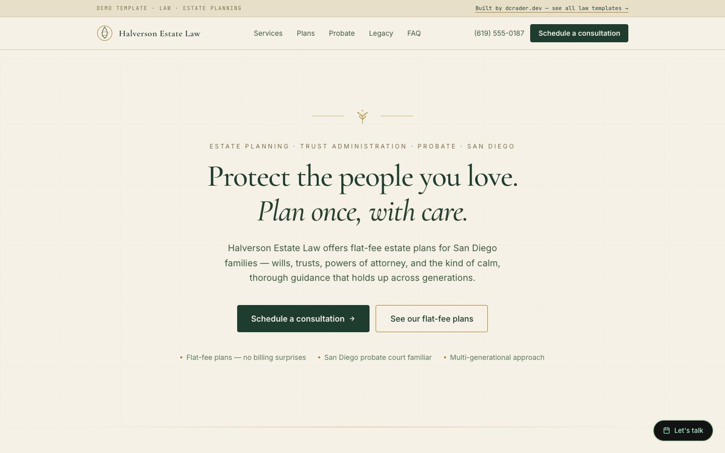 Law Firms — Estate Planning & Probate design preview