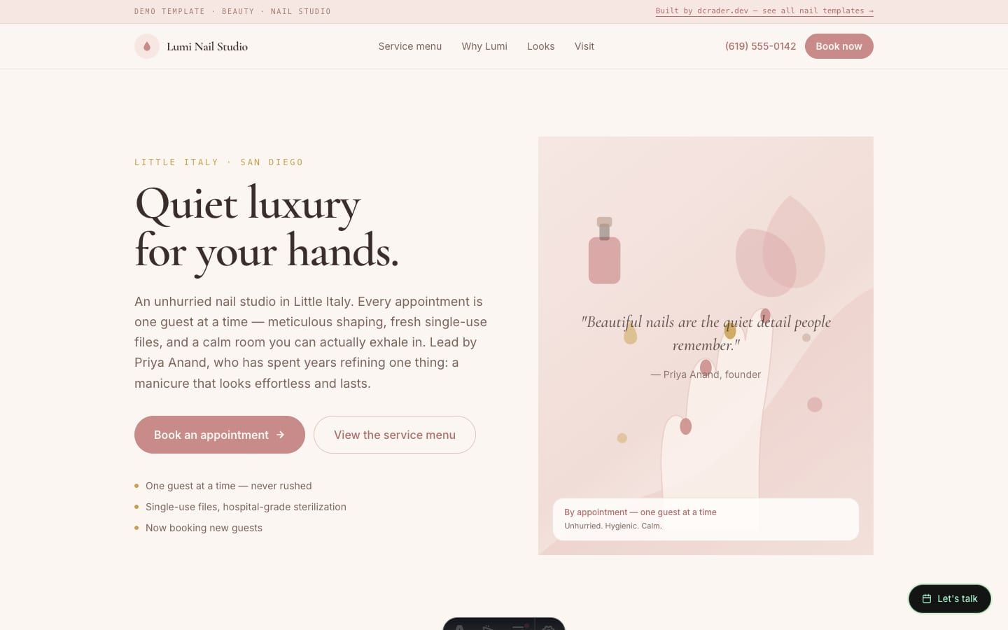 Nail Salons — Modern Luxe design preview