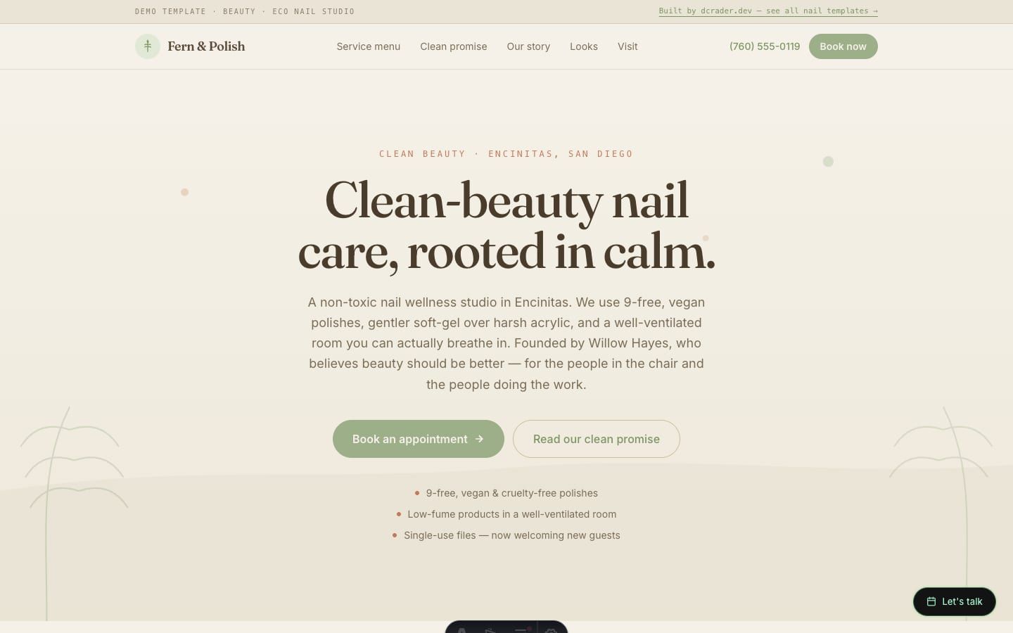 Nail Salons — Eco & Wellness design preview