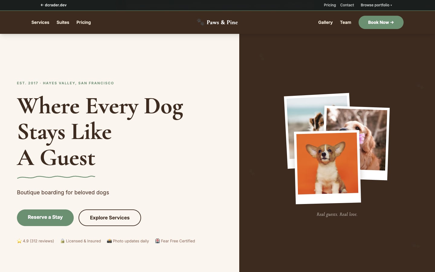 Pet Services — Cozy Boutique design preview