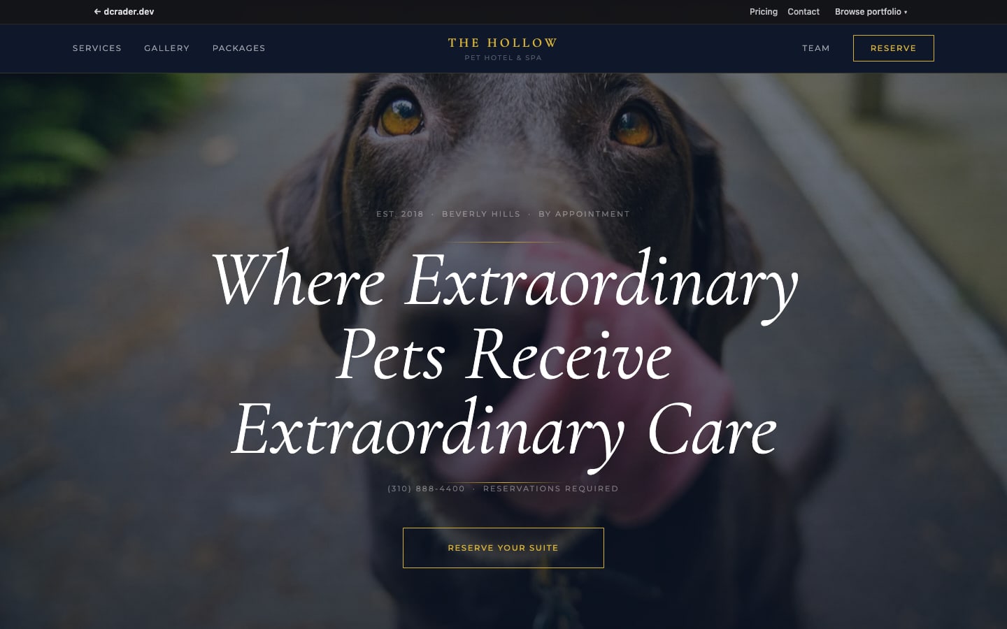 Pet Services — Luxury Resort design preview