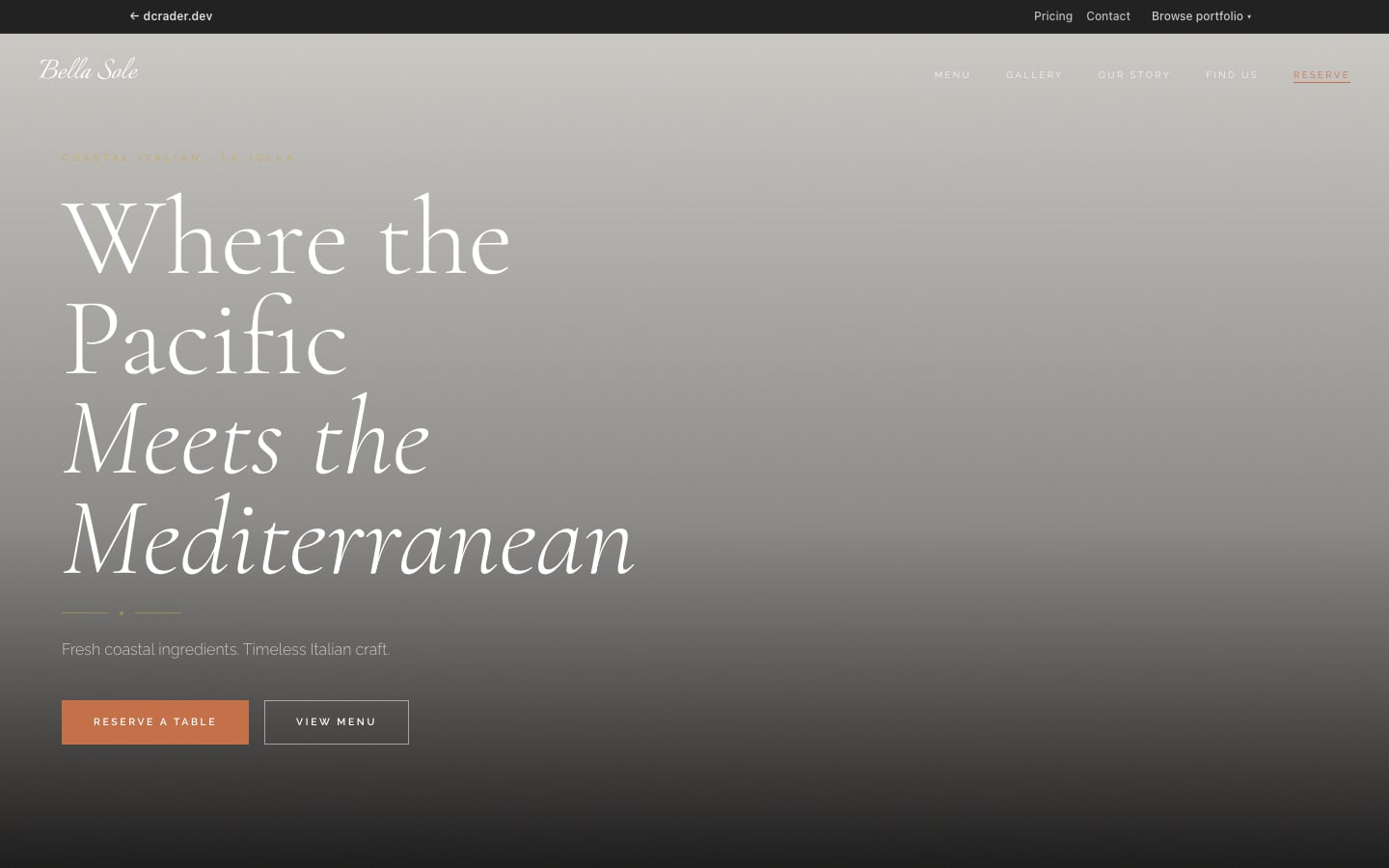 Restaurants & Cafés — Warm Italian design preview