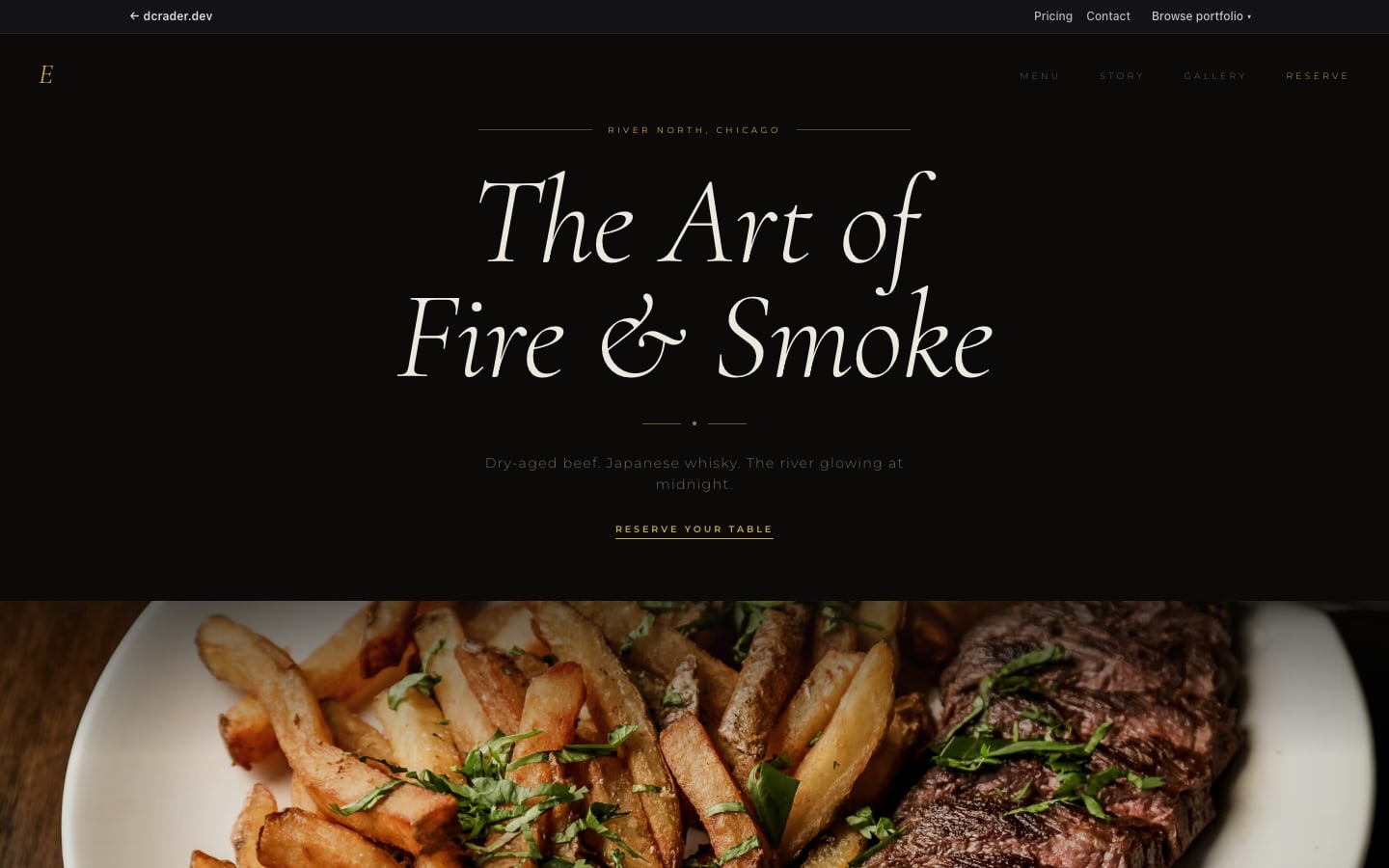 Restaurants & Cafés — Dark & Elegant design preview