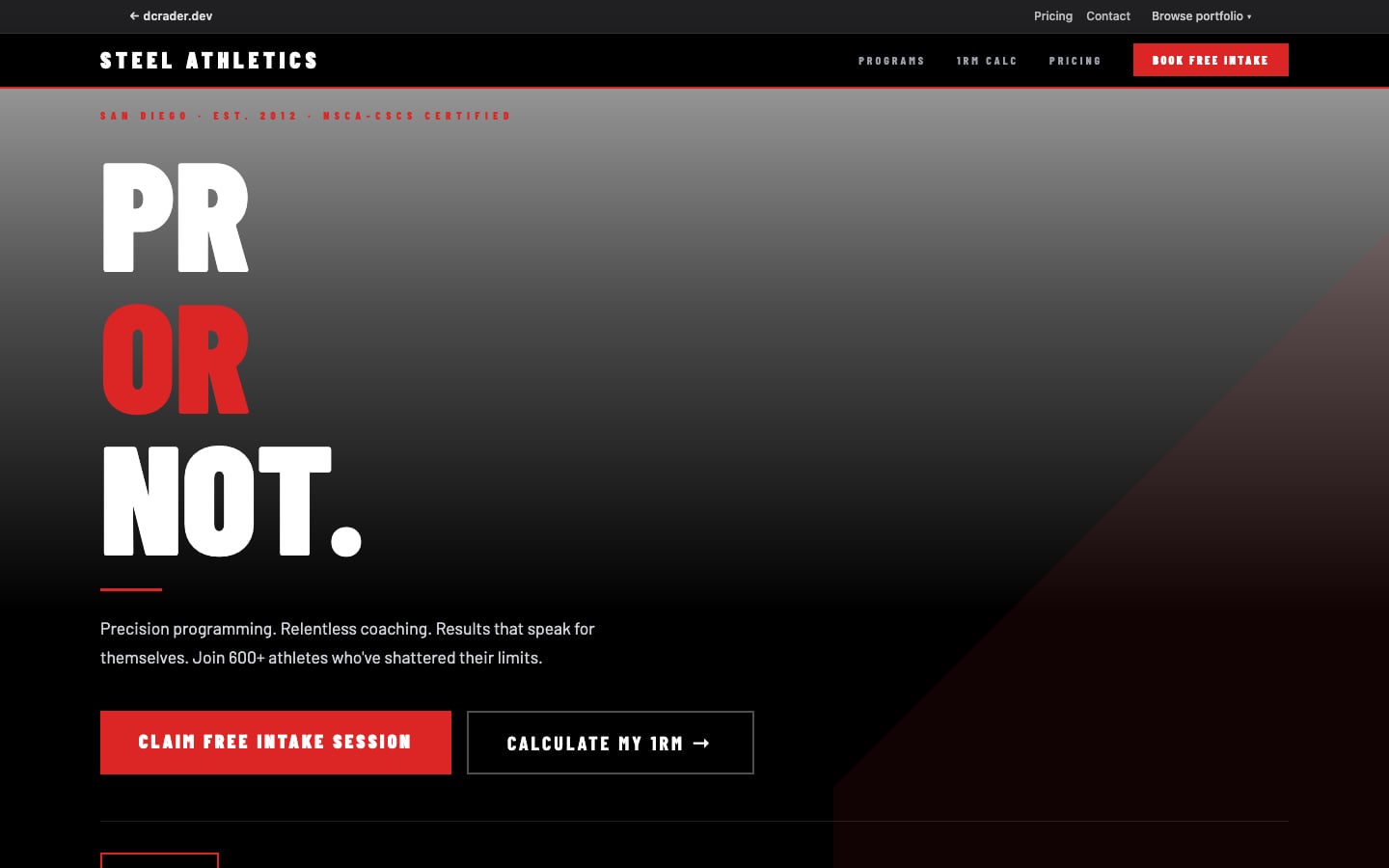 Personal Trainers & Gyms — Strength Elite design preview