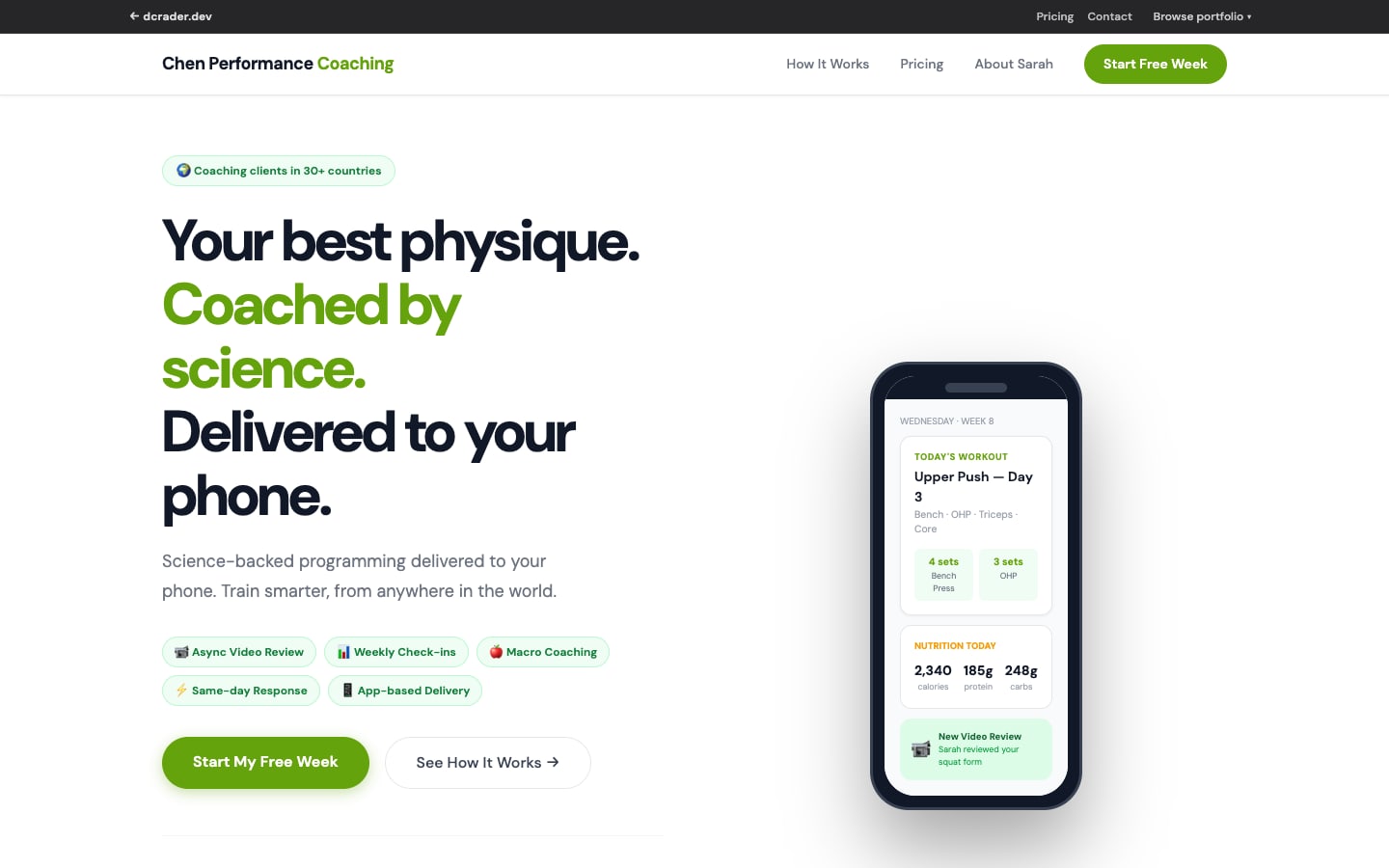Personal Trainers & Gyms — Online Coach design preview