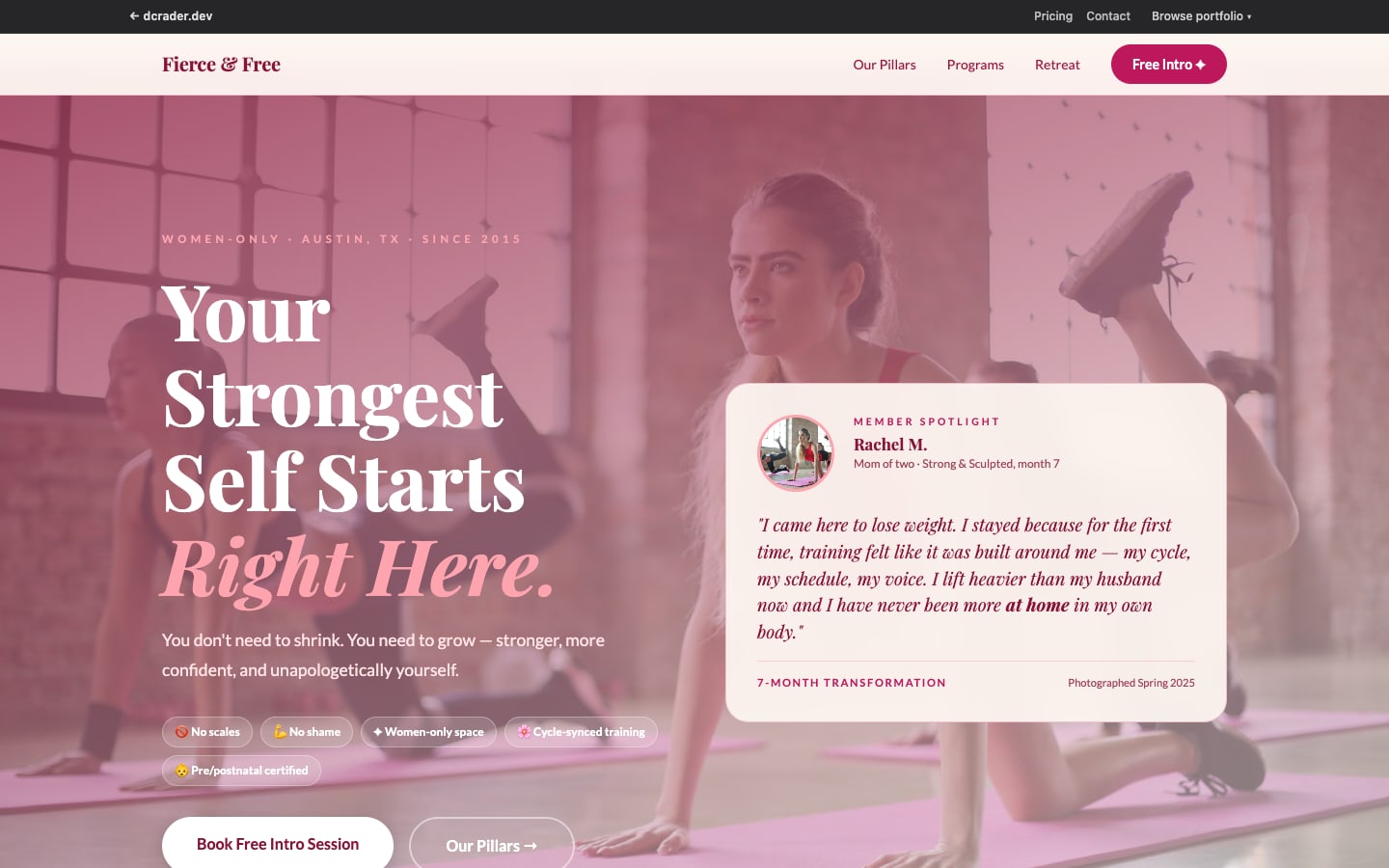 Personal Trainers & Gyms — Female Empowerment design preview